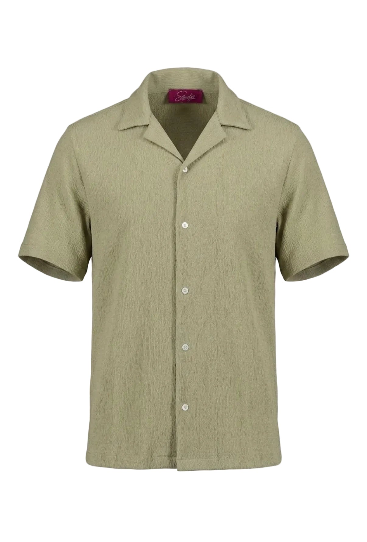 Texture Club Shirt — Sage Seersucker