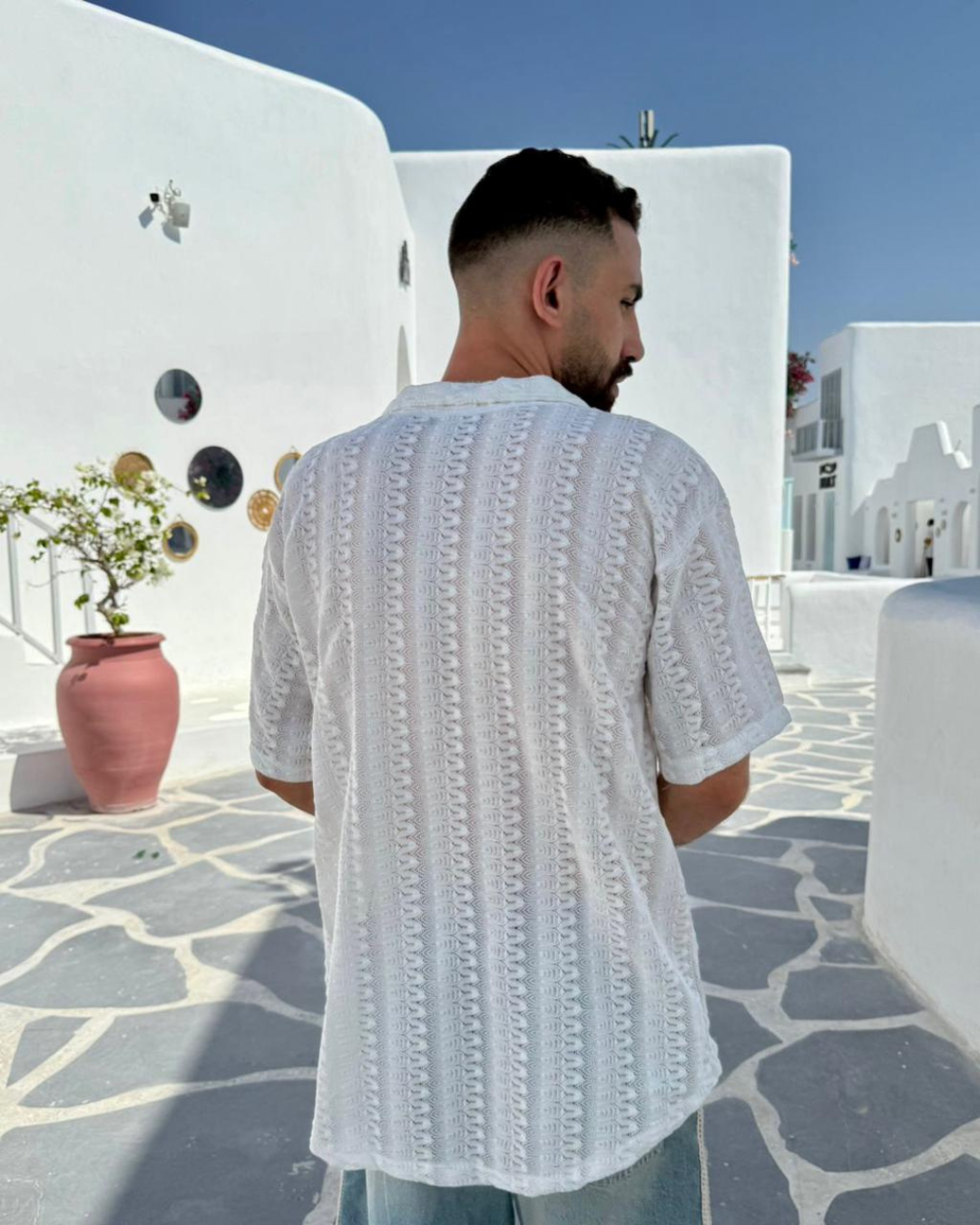 Open Weave Shirt — White Lace