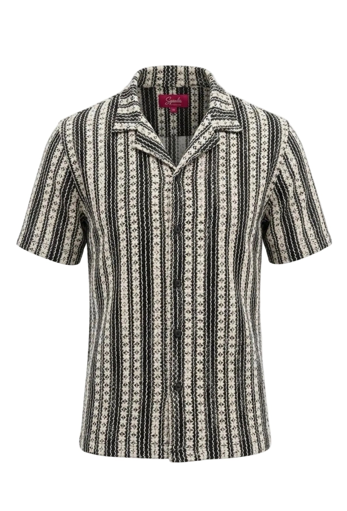 Texture Club Shirt — Black & White Woven