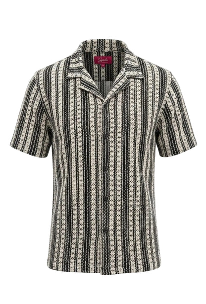Texture Club Shirt — Black & White Woven