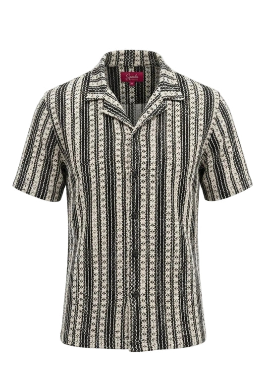 Texture Club Shirt — Black & White Woven