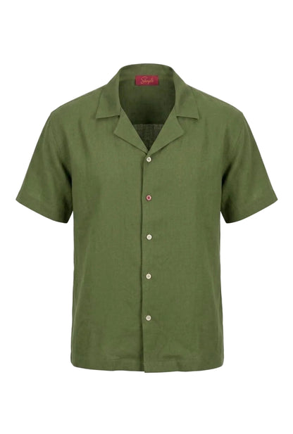 Linen Camp Shirt — Olive
