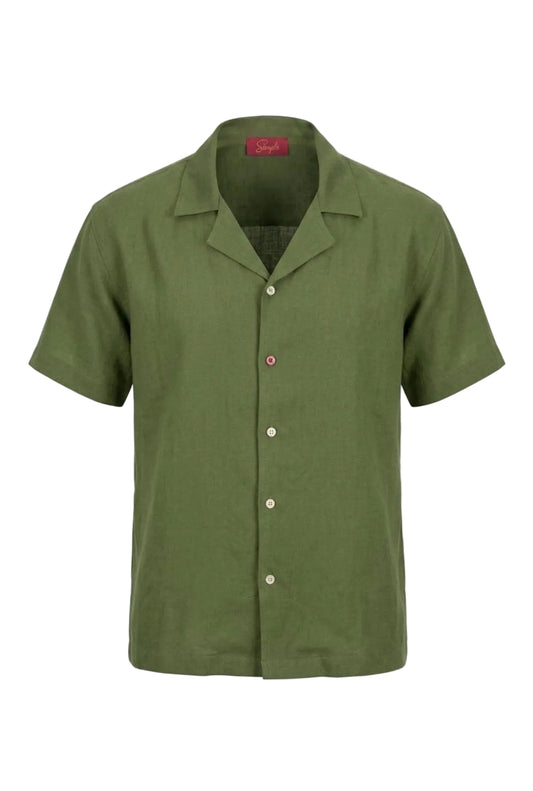 Linen Camp Shirt — Olive