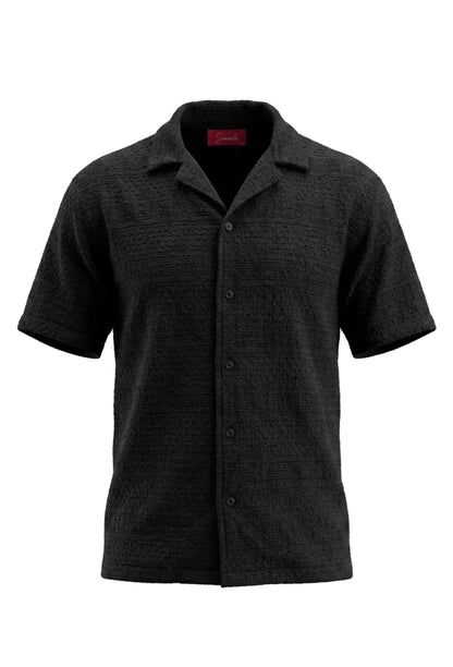 Texture Club Shirt — Black Seersucker