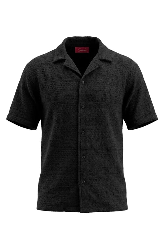 Texture Club Shirt — Black Seersucker