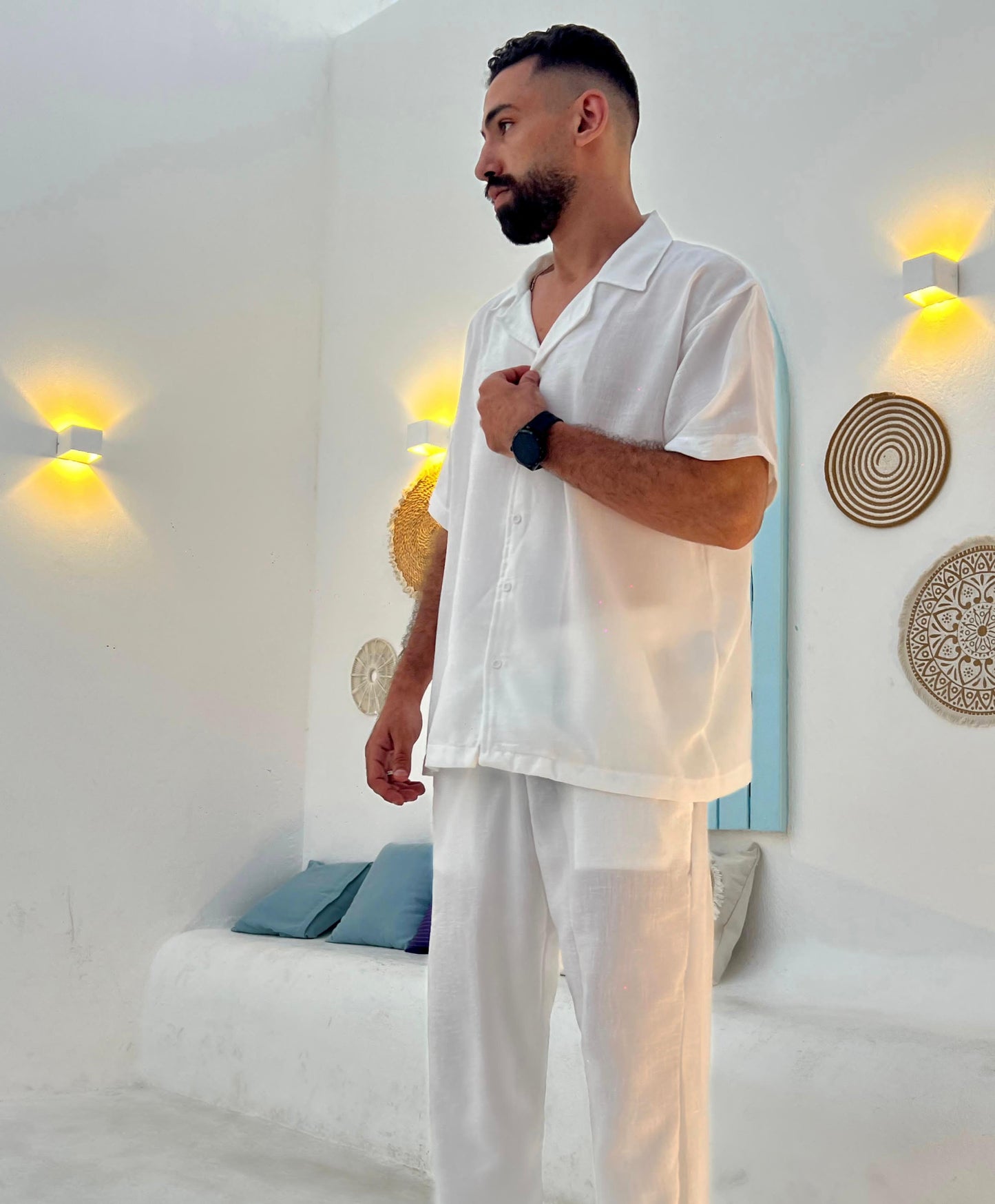 Linen Camp Shirt — White
