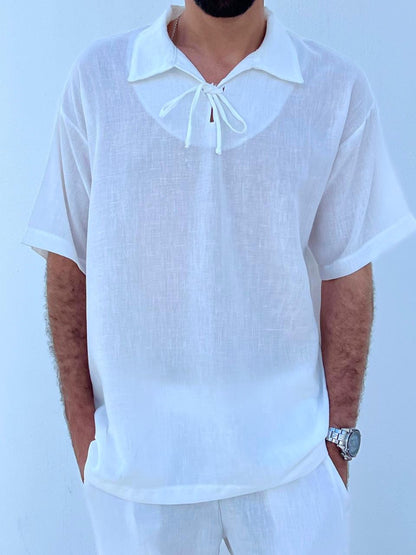 Riviera Tie-Neck Shirt — White