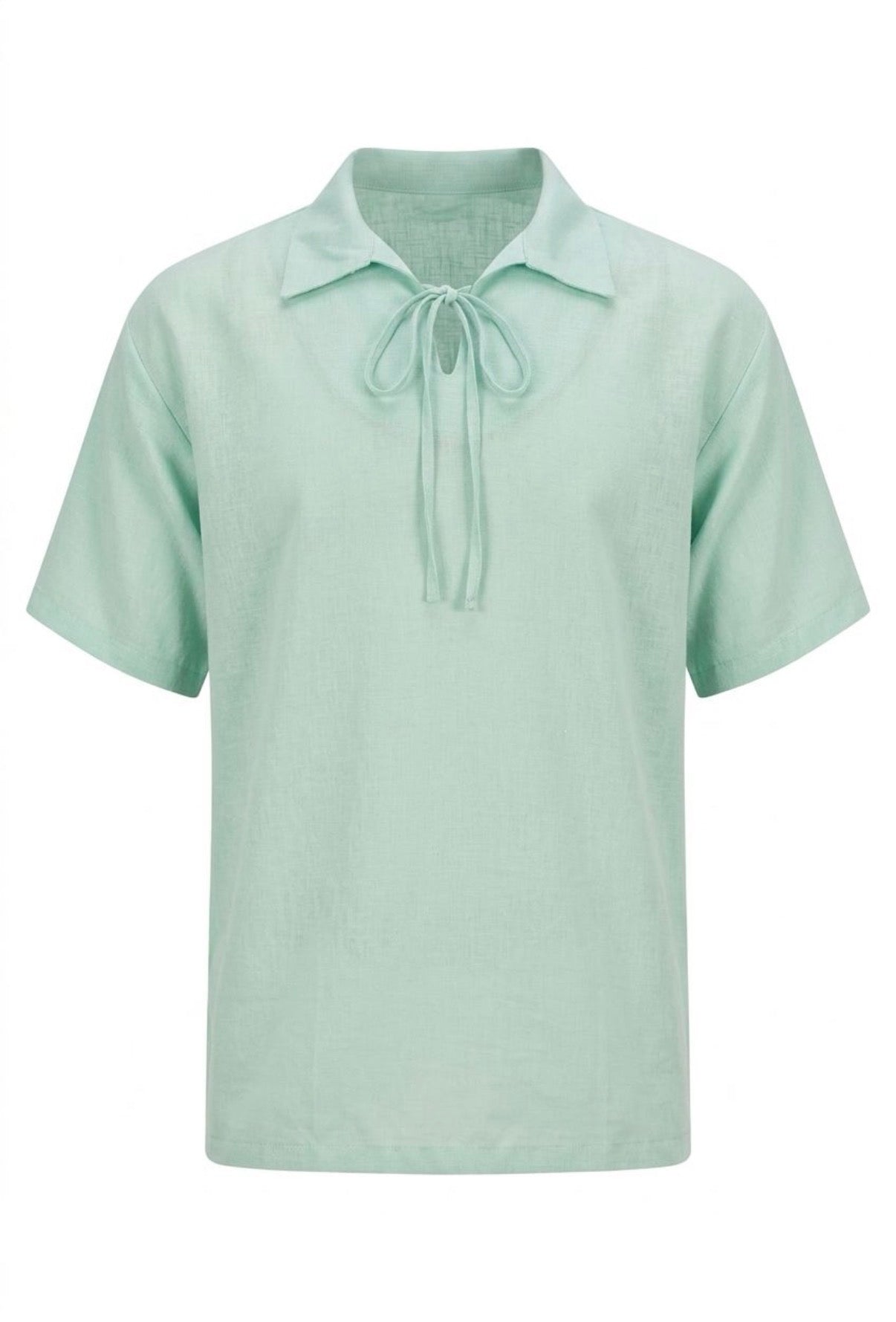 Riviera Tie-Neck Shirt — Mint