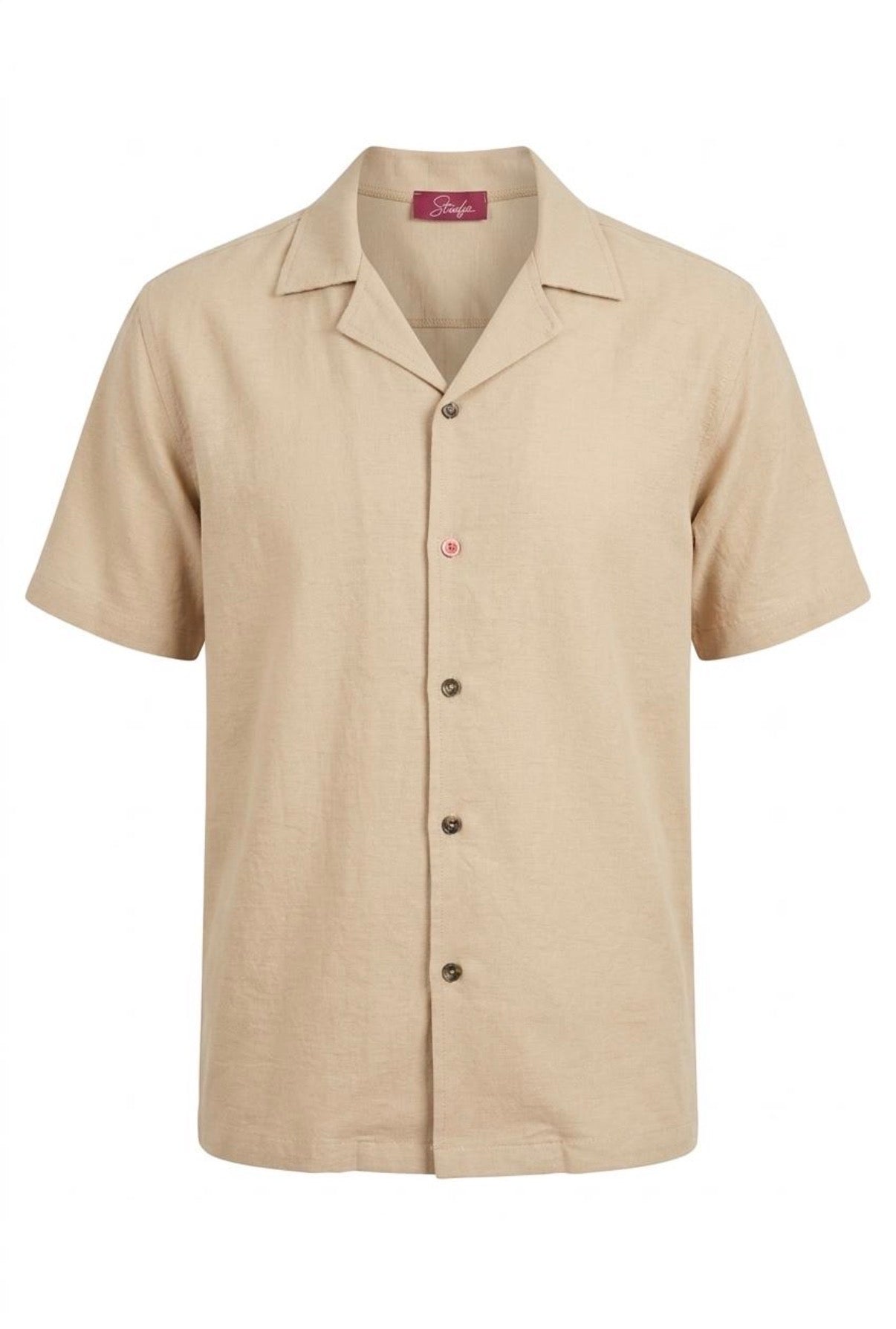 Linen Camp Shirt — Beige