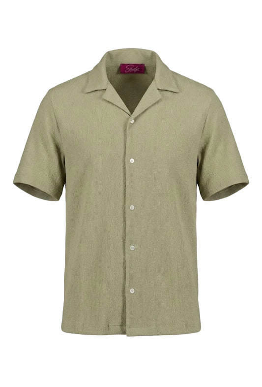 Texture Club Shirt — Sage Seersucker