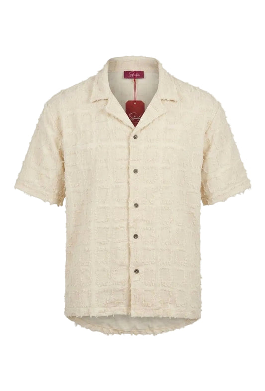 Texture Club Shirt — Cream Fringe